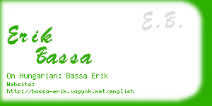 erik bassa business card